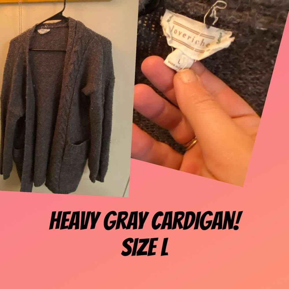 Loveriches gray heavy cardigan! Size L